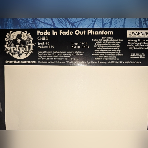 Spirit Fade In/Out Phantom-Child M/8-10 - Picture 11 of 17